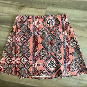 HOLLISTER Womens Coral Print Mini Skirt Size S